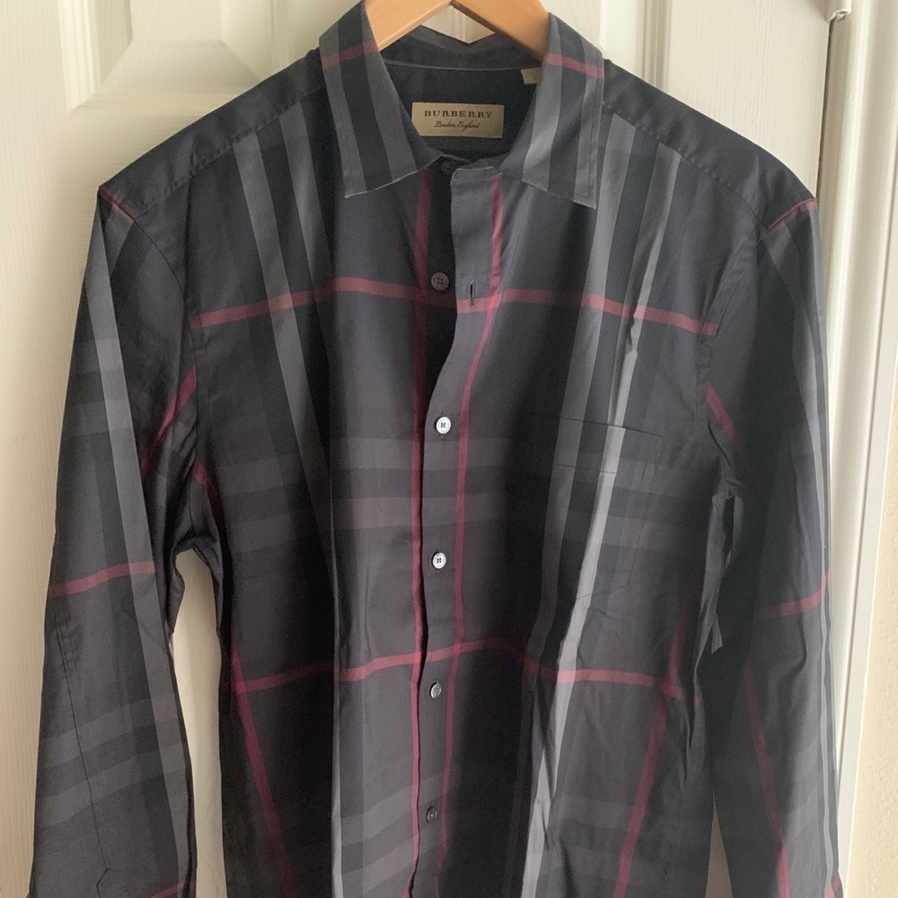 Authentic Men’s Gray Burberry Shirt